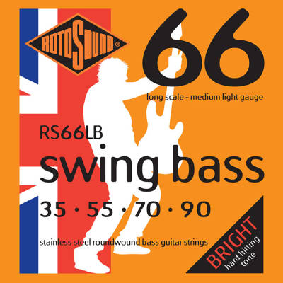 Rotosound RS66LB Swing Bass 66 Cordes de basse en acier inoxydable 35-90