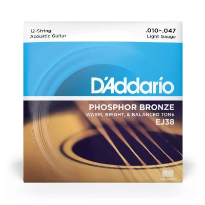 D'Addario EJ38 Phosphor Bronze 12-String Light 10-47