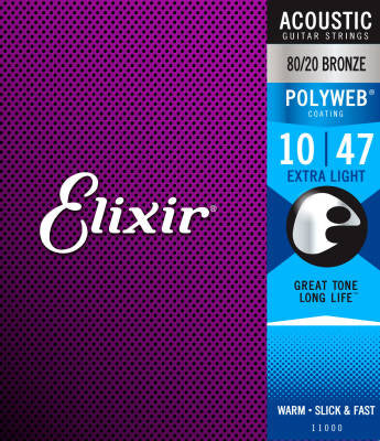 Elixir 11000 Extra Light Acoustic 80/20 Bronze Guitar Strings w/ POLYWEB Coating