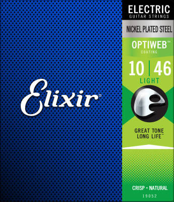 Elixir Strings 19052 Electric Guitar With Optiweb Coating, Light (.010-.046) - Red One Music