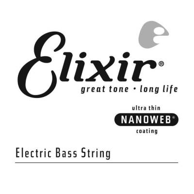 Elixir 15345 Nickel Plated Steel Electric Bass Single .045 String w/ Nanoweb Coating