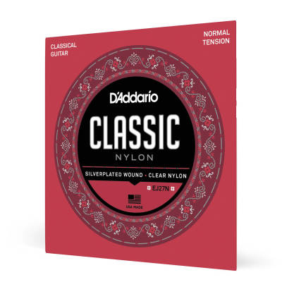 D'Addario EJ27N Classics Plaie Argent/Nylon Transparent - Normal