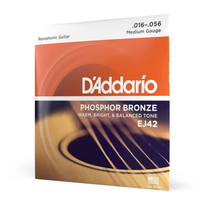 D'Addario EJ42 Guitare rephonique bronze phosphoreux 16-56