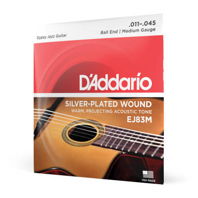 D'Addario EJ83M Gypsy Jazz Ball End Acoustic Guitar Strings Medium 11-45