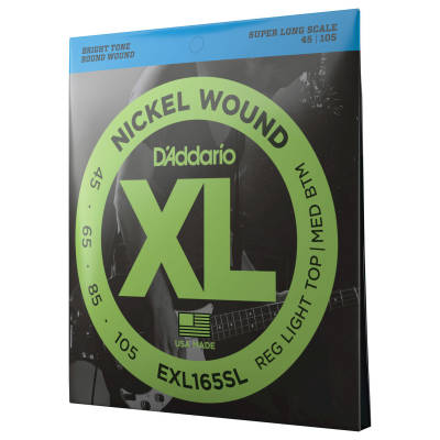 D'Addario Exl165SL Nickel Wound Bass Guitar Strings Custom Light 45-105 Super Long Scale