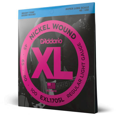 D'Addario Exl170SL XL Nickel Wound Electric Bass Strings Super Long Scale 45-100