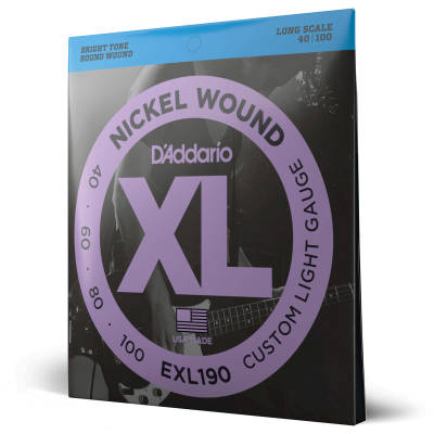 D'Addario Exl190 xl Nickel Wound Electric Bass Strings Long Scale 40-100