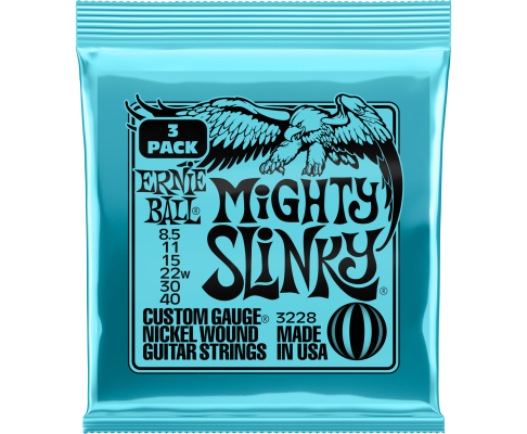 Ernie Ball 3228EB Mighty Slinky Electric Guitar Strings 8.5-40 3-Pack