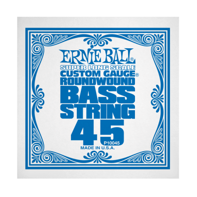 Ernie Ball 10045EB .045 Corde de basse électrique simple à très longue échelle enroulée en nickel