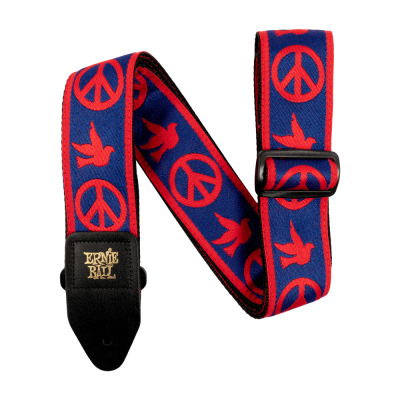 Ernie Ball 4698EB Red & Blue Peace Love Dove Strap