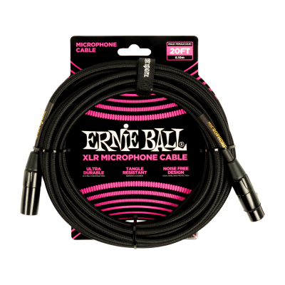 Ernie Ball 6392EB Braided Male-Female XLR Microphone Cable - 20'