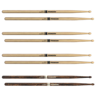 Pro-Mark RBH565AW-4PFG 5A Rebound Lacquered Hickory Drumsticks 4-Pack