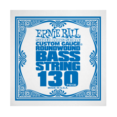 Ernie Ball 10130EB .130 Corde de basse électrique simple à très longue échelle enroulée en nickel