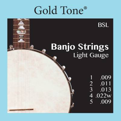Cordes de banjo de calibre léger GT-BSL dorées