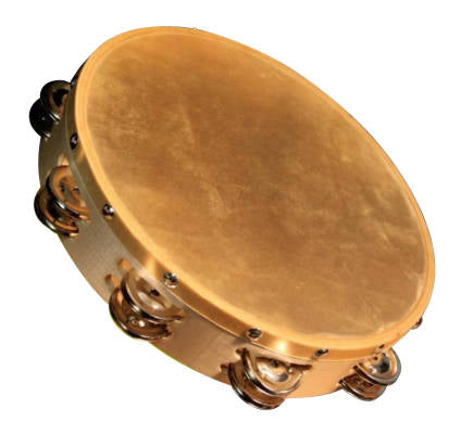 Granite Percussion 10-inch Wood Frame Tambourine with Natural Head