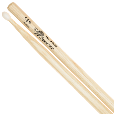 Los Cabos LCD5BH White Hickory Nylon-Tipped 5B Drumstick