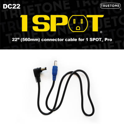 Truetone TT-DC22 2'' Male R-Angle to Male Straight Power Adaptor Cable