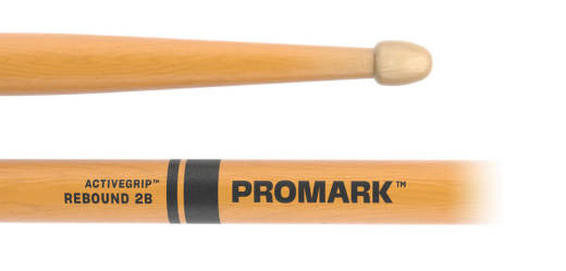 Pro-Mark R2BAGC Rebound 2B ActiveGrip Clear Hickory Drumstick - Acorn Wood Tip