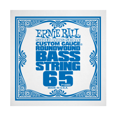 Ernie Ball 10065EB .065 Corde de basse électrique simple à très longue échelle enroulée en nickel