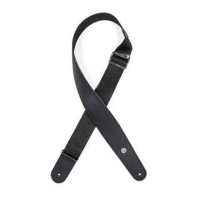 Planet Waves 25HYB00 2.5 Inch Hybrid Leather Guitar Strap - Black