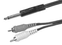 Link Audio A206PRY 1/4 Mono-M to 2x RCA-M Y-Cable - 6 Feet