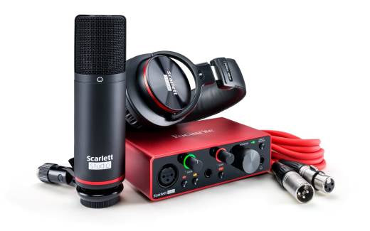 Focusrite Scarlett Solo Studio 3e génération avec micro à condensateur et casque HP60