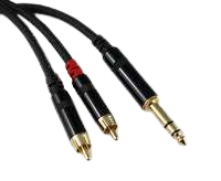 Audio Link LP206SRY Premium 1/4 TRS to 2 x RCA-M Y-Cable - 6 Feet