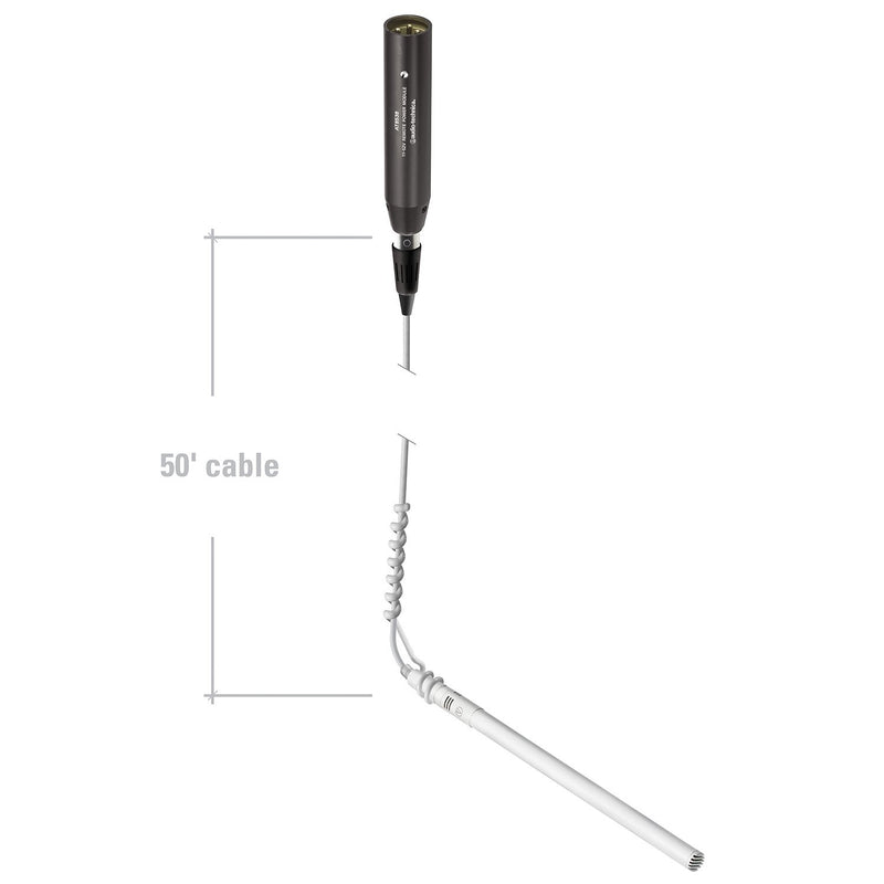 Audio-Technica ES933WML MicroLine Condenser Hanging Microphone - White