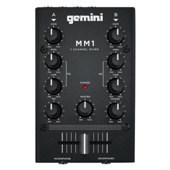 Gemini MM1 Table de Mixage DJ Audio Compacte 2 Canaux 