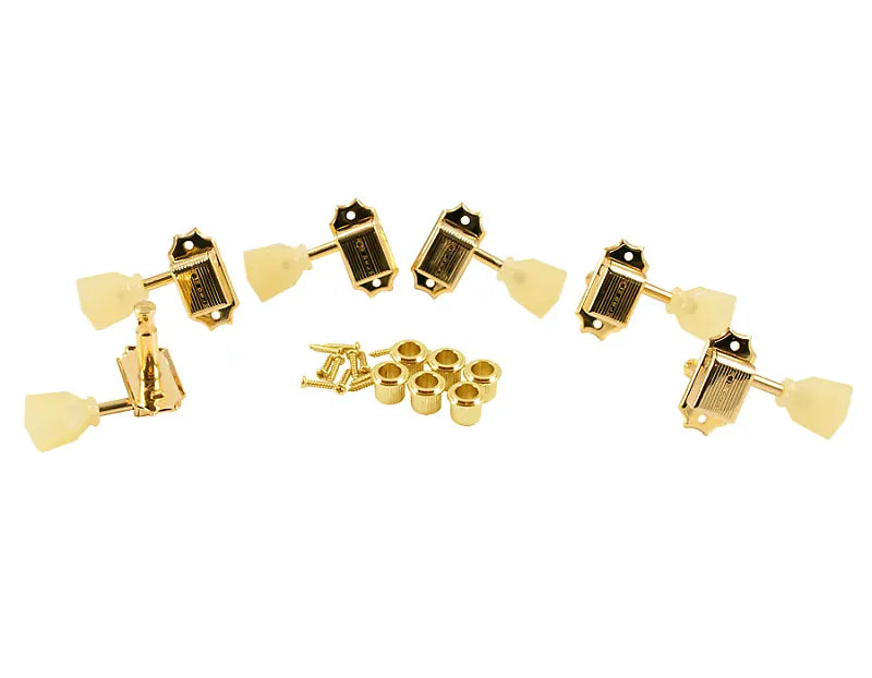 Kluson KD-3-GPK Traditional 3x3 Pearloid Single Ring Single Line Gold