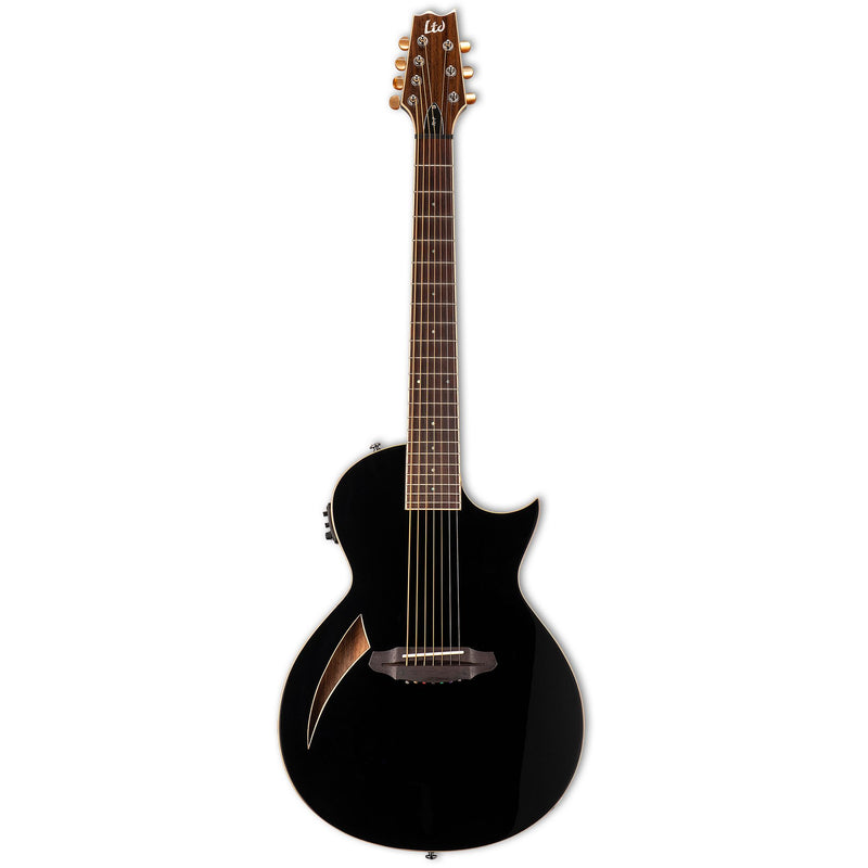 ESP LTD TL-7 Thinline 7 String Acoustic Electric Guitar with Fishman Pickup - Black