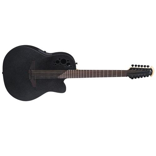 Ovation 2058TX-5 Guitare électro-acoustique à corps coupé à contour profond 12 cordes - Noir