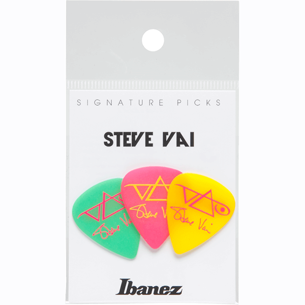 Ibanez B1000SVGPY Steve Vai Signature Model Heavy Guitar Picks 3 Pack - Vert/Rose/Jaune