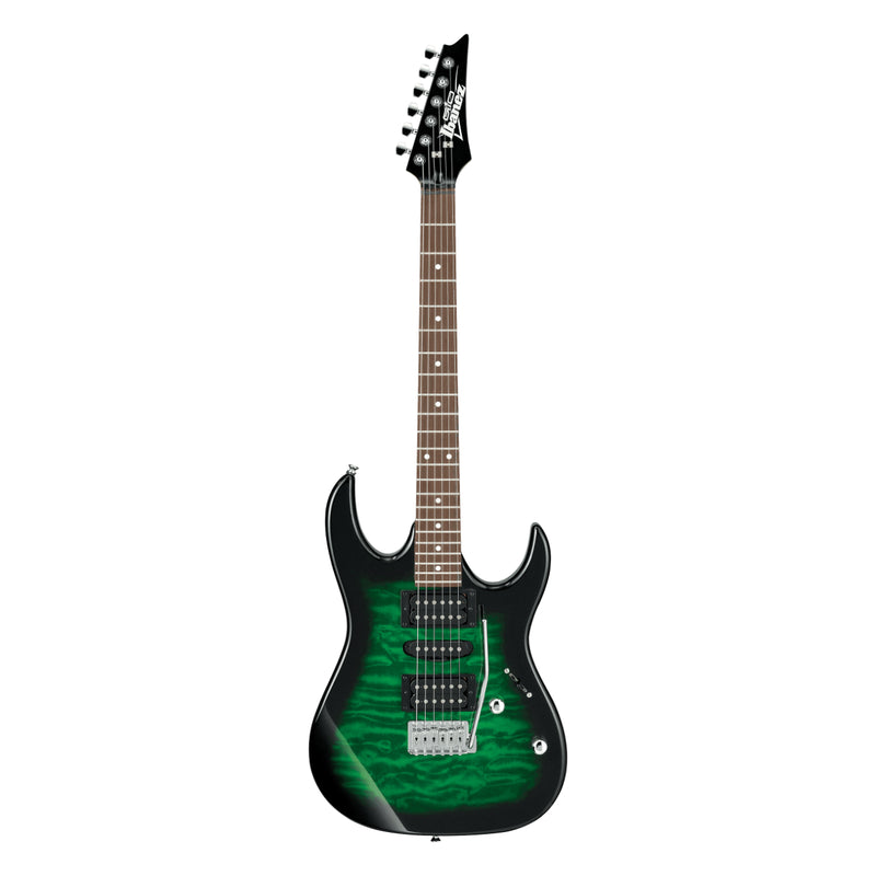 Ibanez GRX70QATEB GIO RX - Guitare électrique avec configuration de micro HSH - Transparent Emerald Burst
