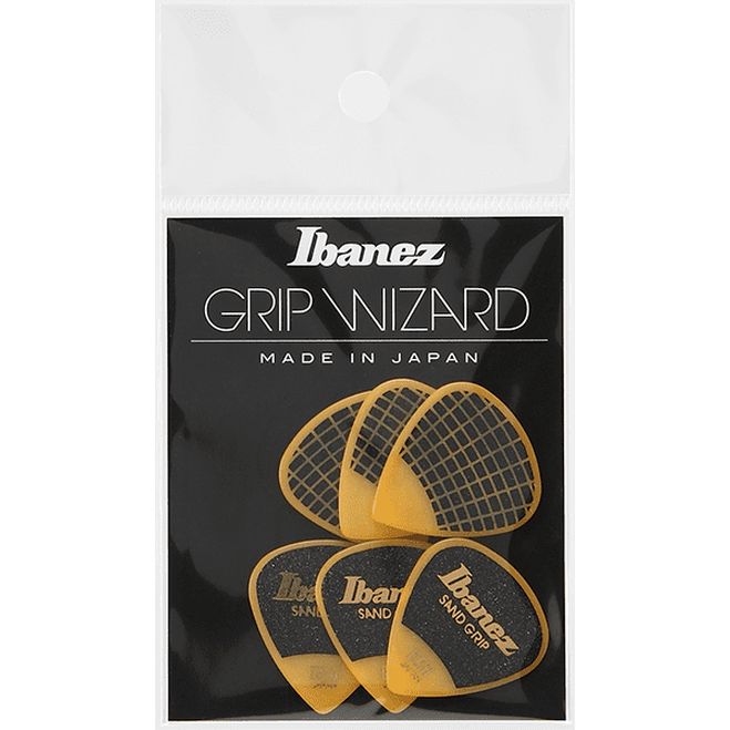 Ibanez PPA16HSGYE Grip Wizard Sand Grip Heavy Guitar Picks 6 Pack - Yellow
