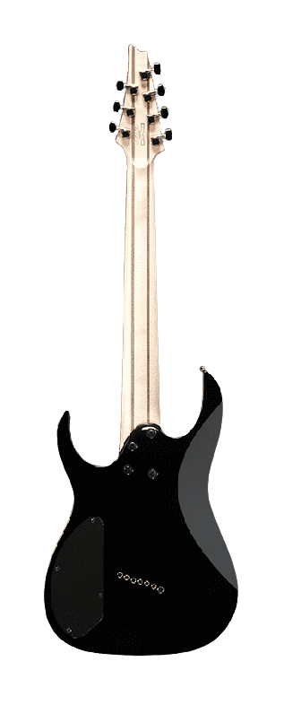 Ibanez RGMS7-BK - Guitare électrique 7 cordes avec frettes en éventail - Noir