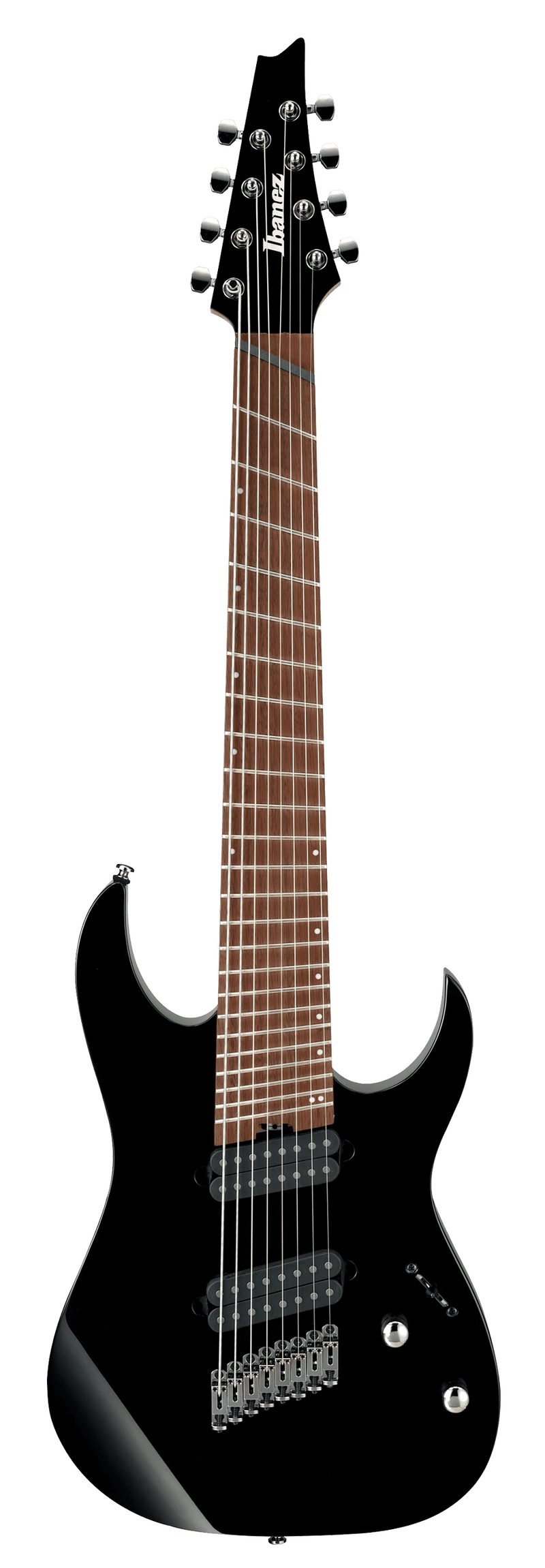 Ibanez RGMS8BK - Guitare électrique 8 cordes avec frettes en éventail - Guitare électrique noire
