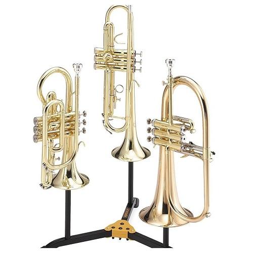 Hercules Ds513Bb Stand For 2 Trumpetscornets And 1 Flugelhorn W Bag - Red One Music