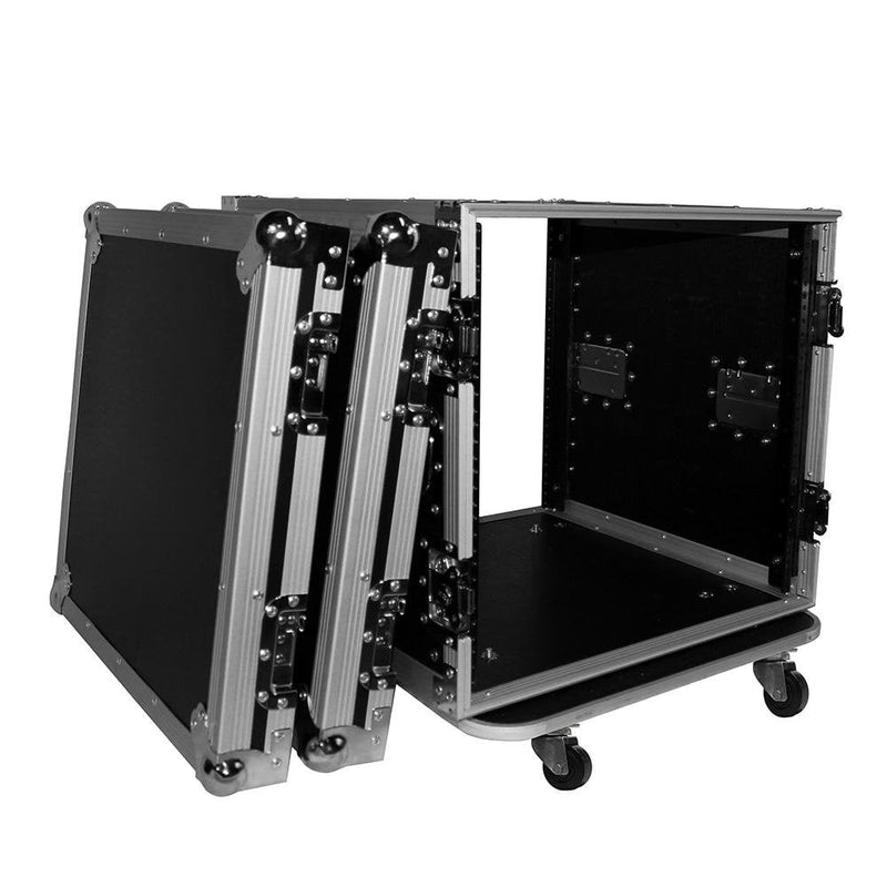 Prox T-10RSS24 10U Space Amp Rack Mount Ata Flight Case 24 Depth W Casters - Red One Music