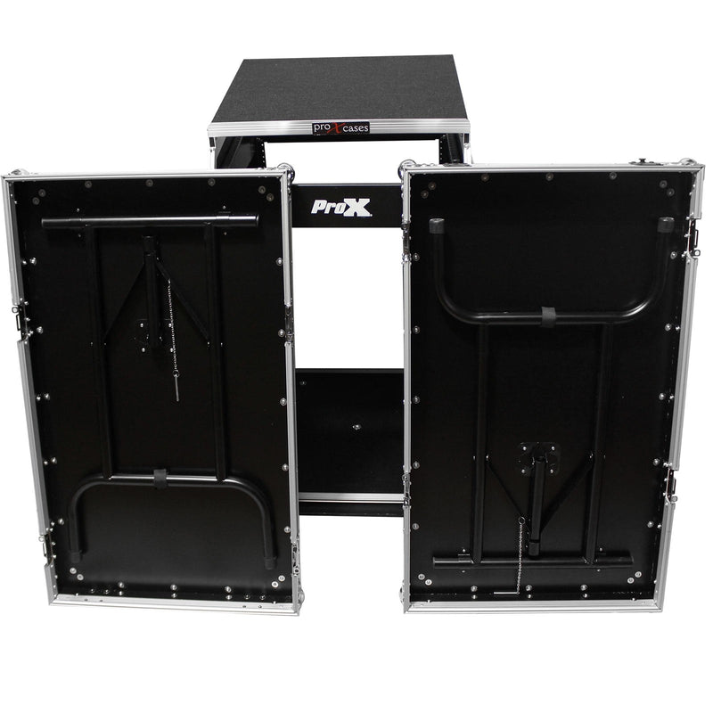 ProX T-16MRSS13ULT Flight case universel 13U Top 16U avant pour mixeur rackable 19" avec 2 tables de travail latérales