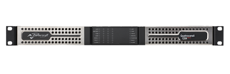 Powersoft QUATTROCANALI 1204 DSP+D 4x300W Amplifier Platform with DSP and Dante™ - Red One Music
