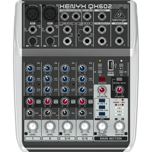 Behringer Qx602Mp3  Xenyx Qx602Mp3Premium 6-Input 2-Bus Mixer With Xenyx Mic Preamps - Red One Music