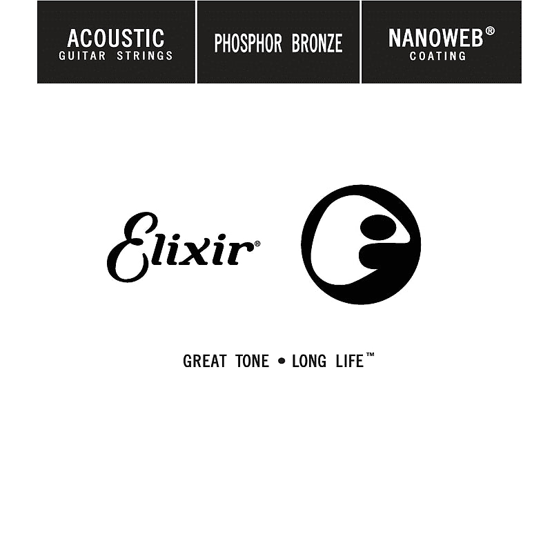 Elixir 14126 Nanoweb Corde de guitare acoustique en bronze phosphoreux - 0,26