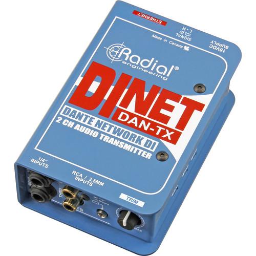 Radial Dinet Dan-Tx  2-Channel Dante Network Transmitter - Red One Music