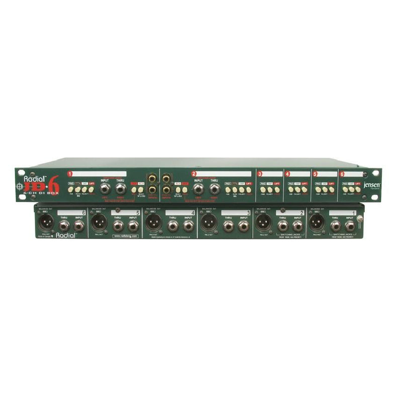 Radial Jd6 High Performance 6-Channel Rackmount Direct Box - Red One Music