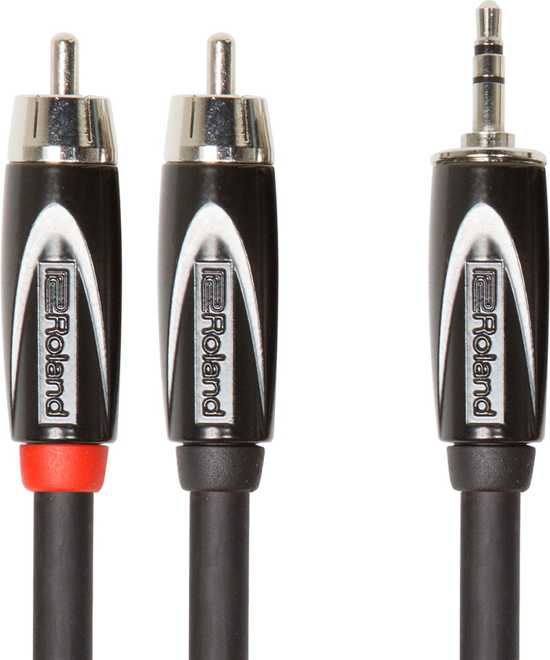 Roland RCC-5-352R Interconnect Cable 3.5mm to Dual RCA Black Series - 5'
