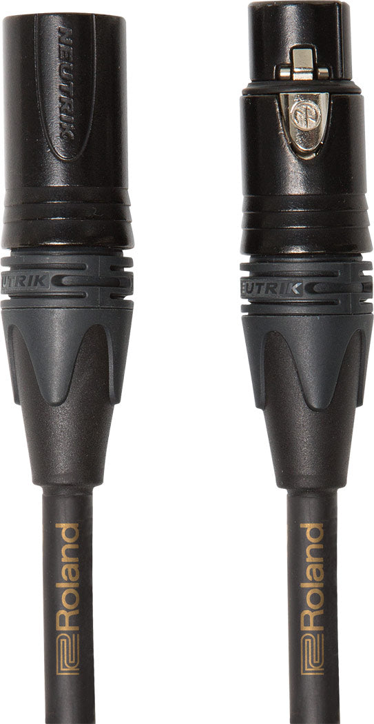 Roland RMC-G15 Gold Series Neutrik XLR-M to XLR-F Balanced Microphone Cable (15')