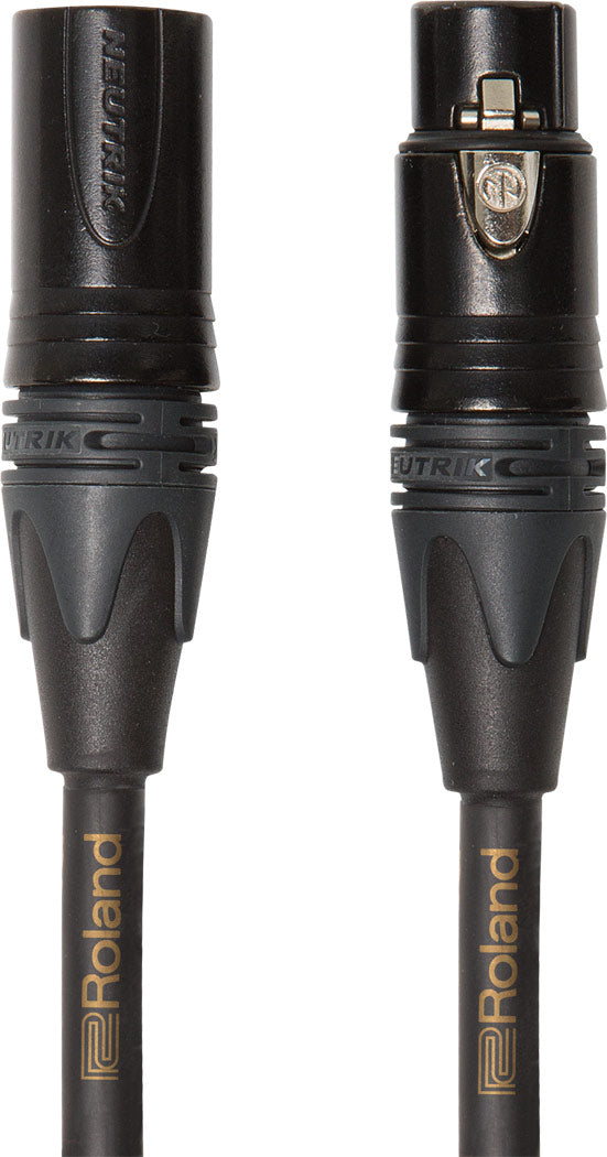 Roland RMC-GQ25 Gold Series Neutrik XLR-M to XLR-F Microphone Cable with Four OFC Conductors (25')