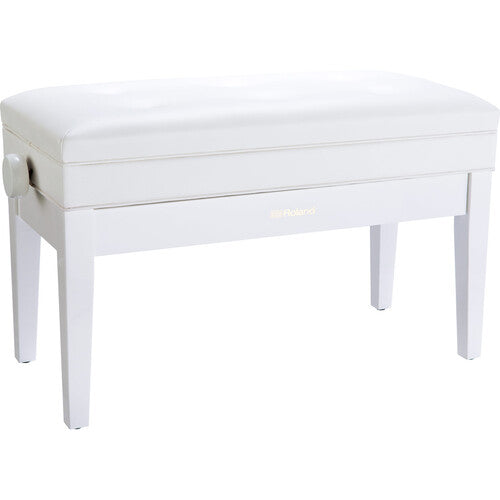 Roland RPB-D400PW Duet Piano Bench with Adjustable Height/Cushioned Seat/Storage - Polished White