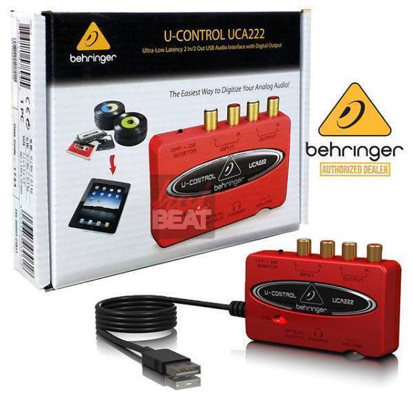 Behringer UCA222 U-CONTROL Interface audio USB 2 entrées 2 sorties à très faible latence avec sortie numérique
